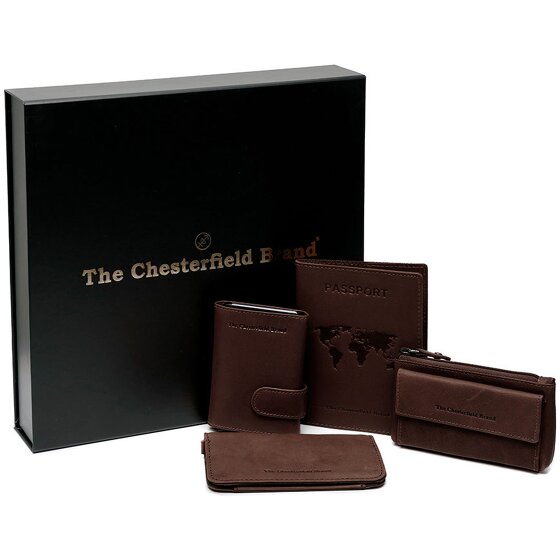 The Chesterfield Brand Estuche de regalo de 4 tarjetas de crédito de cuero de 7 cm