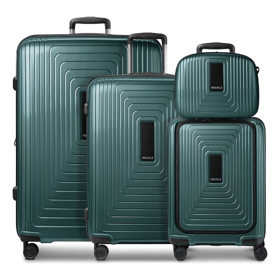 Redolz Essentials14 Juego de maletas de 4 ruedas Beautycase 4pcs con compartimento para portátil plegable expansible