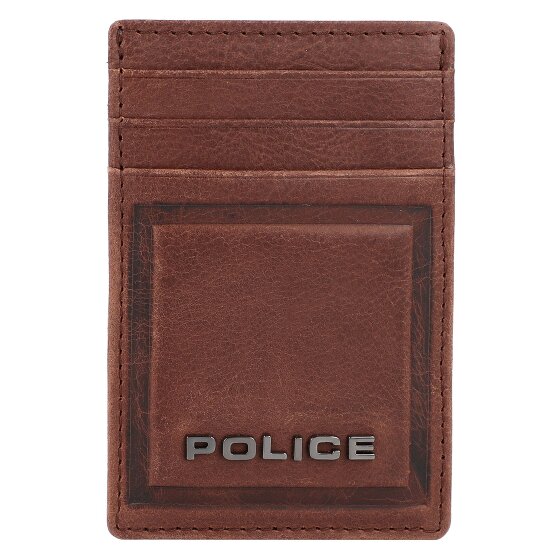 Police PT16-08536 Estuche para tarjetas de crédito de cuero de 7 cm con pinza para billetes