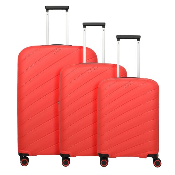 Travelite Burano 4 ruedas Juego de maletas 3 piezas con pliegue de expansión