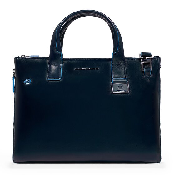 Piquadro Blue Square Bolsa de compras Piel 38 cm Compartimento para el portátil con pliegue de expansión