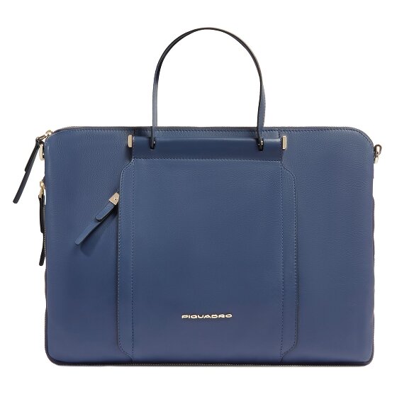 Piquadro Maletín circular de piel 43 cm Compartimento para el portátil