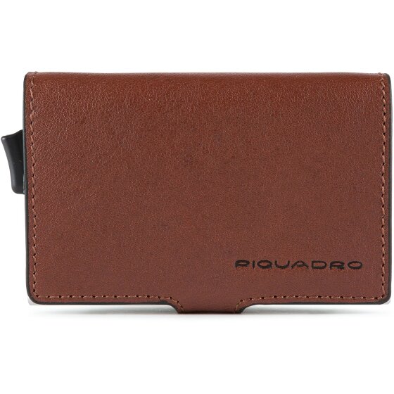 Piquadro Funda cuadrada azul para tarjetas de crédito RFID Piel 7 cm