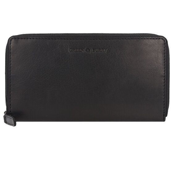 Greenburry Pure Black Cartera Protección RFID Piel 19.5 cm