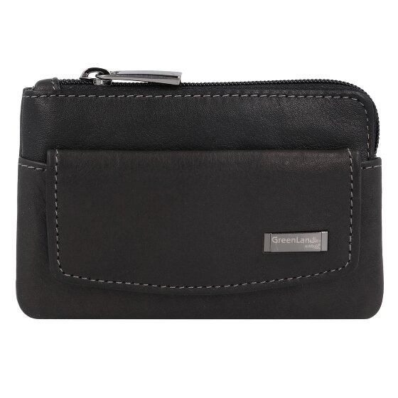 Greenland Nature Funda de napa negra para llaves de cuero RFID 11,5 cm
