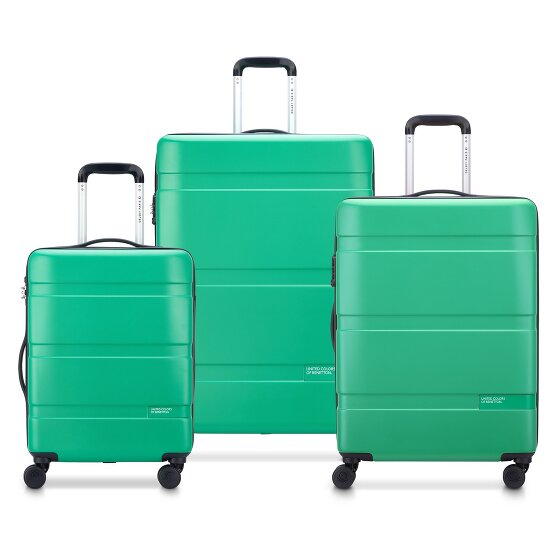 Delsey Paris x United Colors of Benetton Now Juego de maletas rígidas de 4 ruedas de 3 piezas con pliegue extensible
