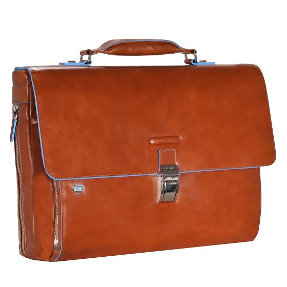 Piquadro Maletín cuadrado azul II Piel 40 cm Compartimento para portátil