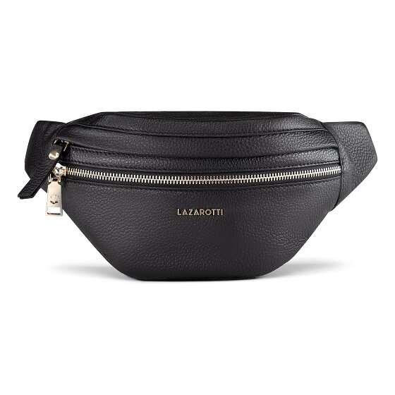 Lazarotti Riñonera de piel Bolonia con doble cremallera Crossbody de piel 25 cm