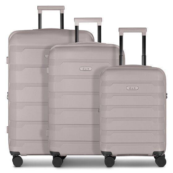 d&n South Dakota 4 ruedas Juego de maletas 3 piezas con pliegue de expansión