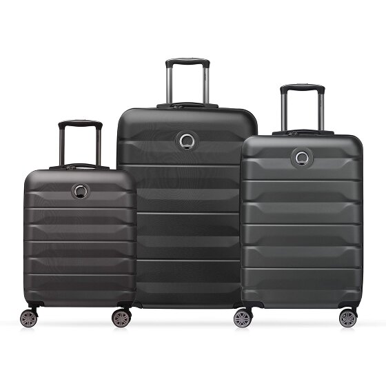 Delsey Paris Air Armour 4 ruedas Juego de maletas 3 piezas con pliegue de expansión