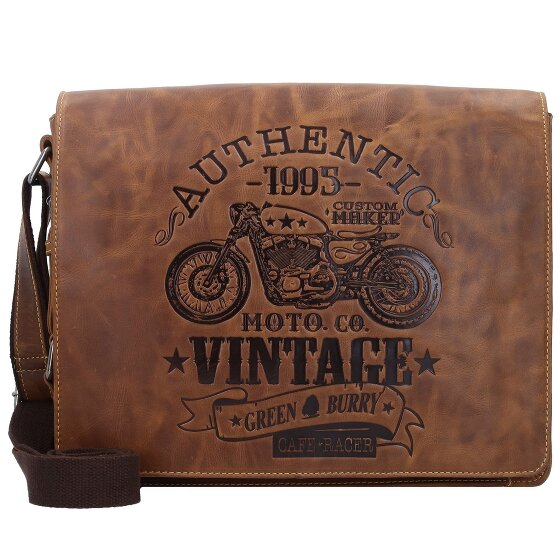 Greenburry Vintage Cafe Racer Messenger Cuero 33 cm
