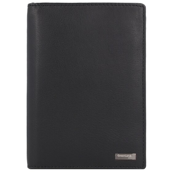 Greenland Nature Funda para pasaporte de napa negra de cuero RFID 11,5 cm