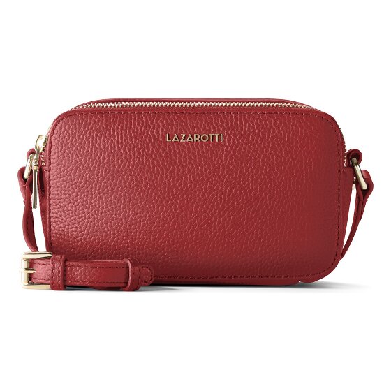 Lazarotti Bolso bandolera de piel de Bolonia Bolso para cámara de piel con doble cremallera 18 cm