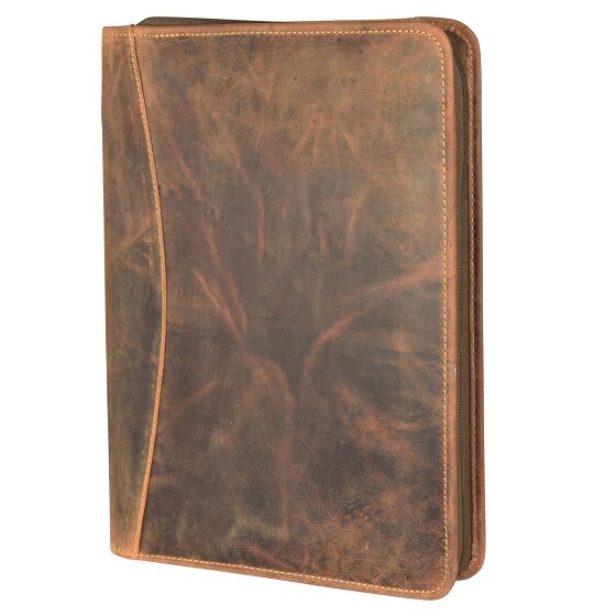 Greenburry Carpeta de anillas Vintage de cuero 26 cm