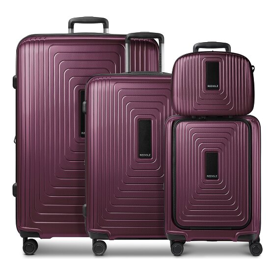 Redolz Essentials14 Juego de maletas de 4 ruedas Beautycase 4pcs con compartimento para portátil plegable expansible