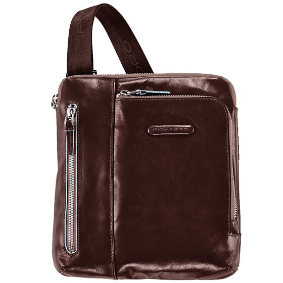 Piquadro Bolso cuadrado azul de cuero 21 cm