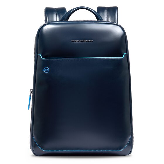 Piquadro Blue Square Mochila de día Protección RFID Piel 37 cm Compartimento para el portátil