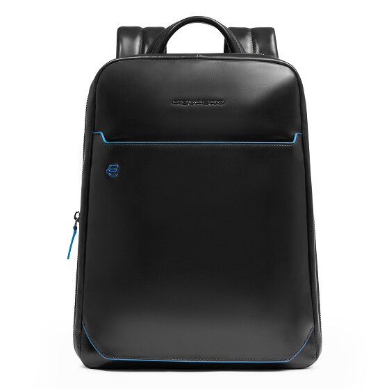 Piquadro Blue Square Mochila de día Protección RFID Piel 37 cm Compartimento para el portátil