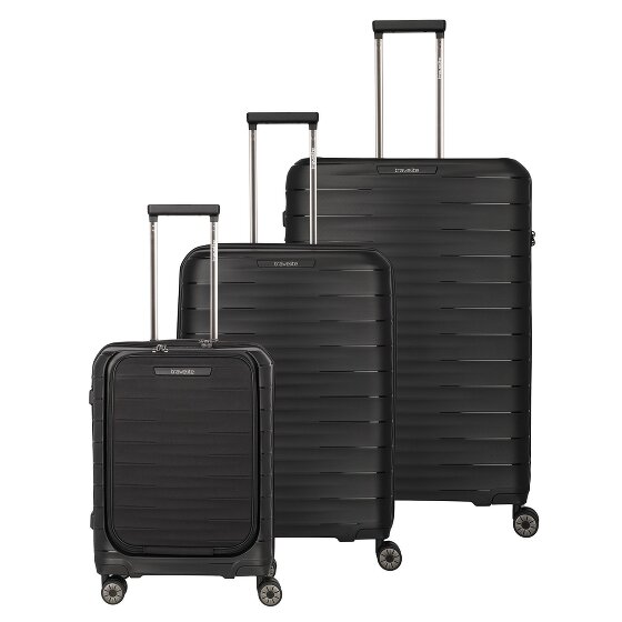 Travelite Mooby 4 ruedas Juego de maletas 3 piezas con pliegue de expansión