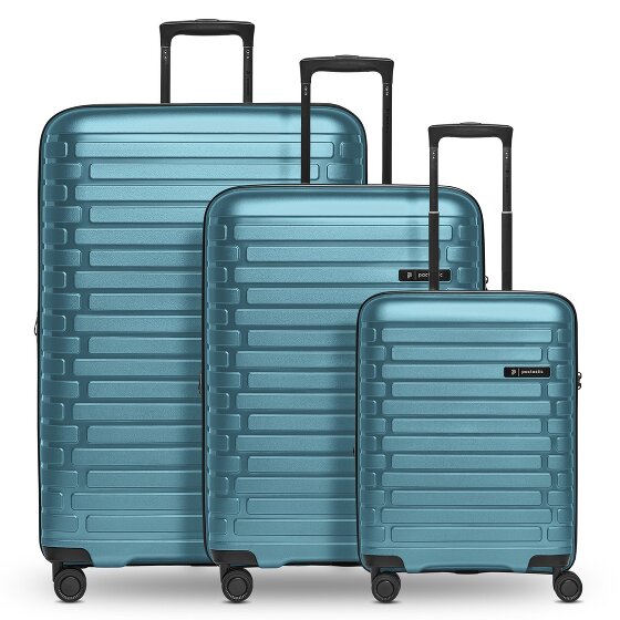 Pactastic Collection 04 THE THREE SET + 4 ruedas Juego de maletas 3 piezas con pliegue de expansión