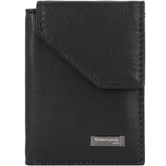 Greenland Nature Billetera negra de napa RFID 7 cm