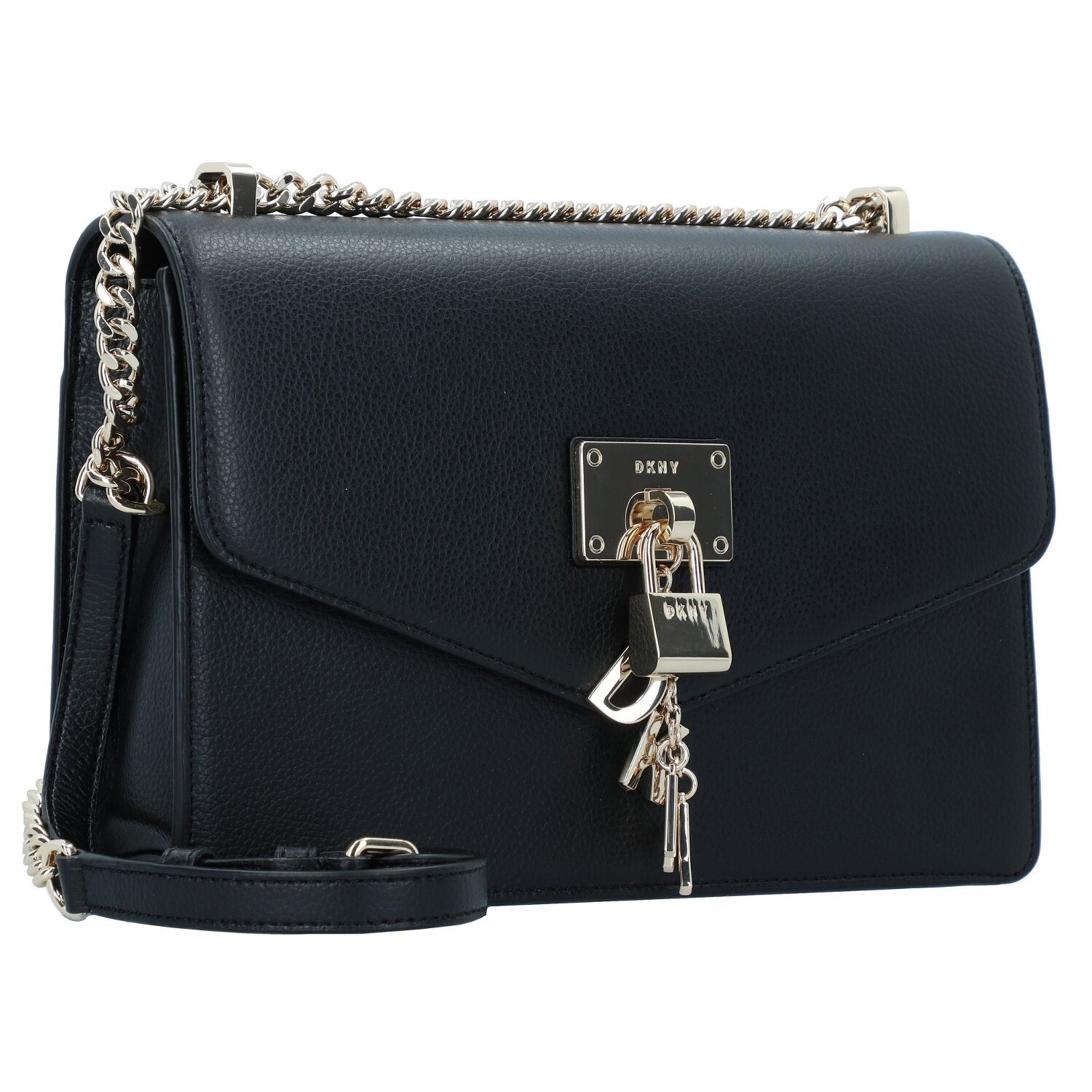 DKNY Elissa Bolso bandolera piel 27 cm blk gold | Maletas.es
