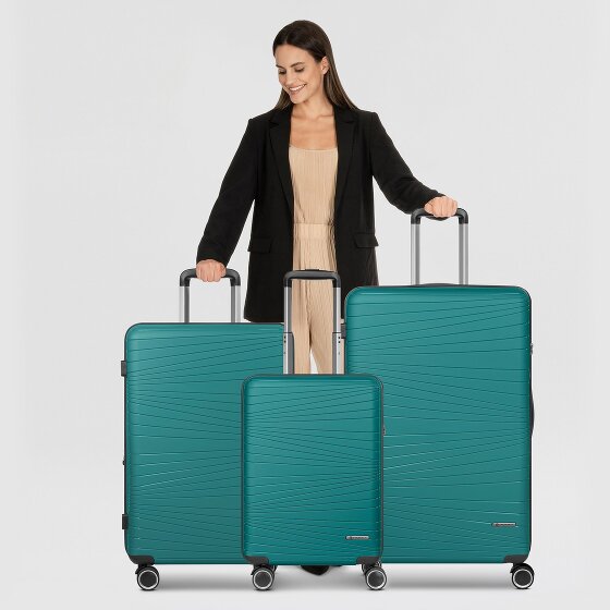 Franky Juego de maletas Dallas 3.0 de 4 ruedas y 3 piezas con pliegue elástico