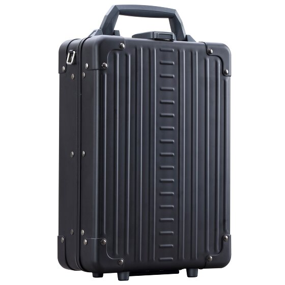 Aleon Maletín vertical de aluminio con compartimento para portátil de 25 cm