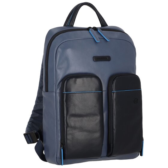 Piquadro Azul Cuadrado Revamp Mochila RFID Piel 42 cm Compartimento Portátil
