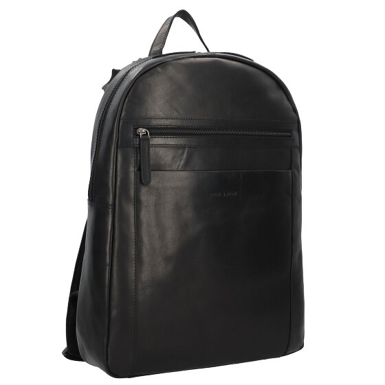 Greenburry Pure Black Mochila de día Piel 46 cm Compartimento para el portátil
