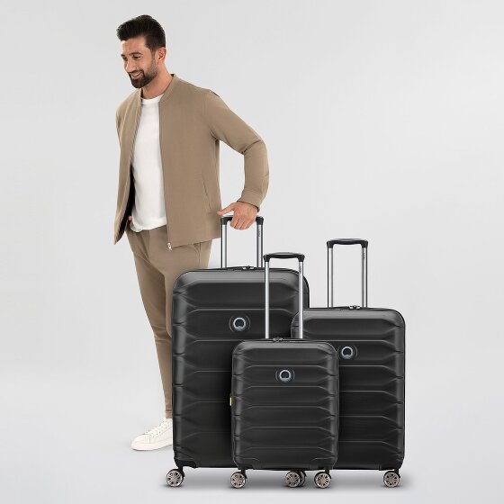 Delsey Paris Meteor 4 ruedas Juego de maletas 3 piezas con pliegue de expansión