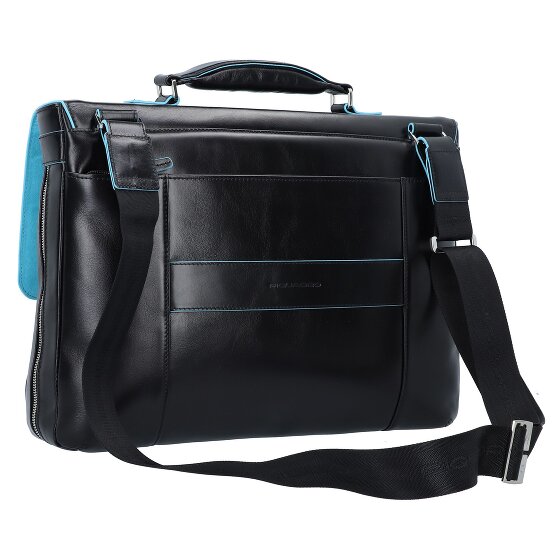 Piquadro Maletín cuadrado azul II Piel 40 cm Compartimento para portátil