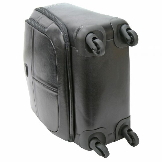 Bric's Life Pelle Trolley de cuero de 4 ruedas con compartimento para portátil de 43 cm