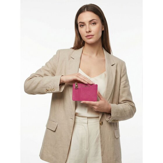 Lazarotti Bolonia Llavero de cuero Tarjetero de cuero de 11,5 cm con compartimento para etiqueta de aire