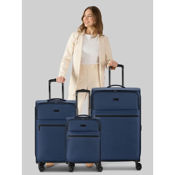 bugatti Valencia Soft 4 ruedas Set de maletas 3 piezas Con fuelle expandible
