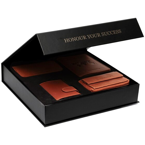 The Chesterfield Brand Estuche de regalo de 4 tarjetas de crédito de cuero de 7 cm