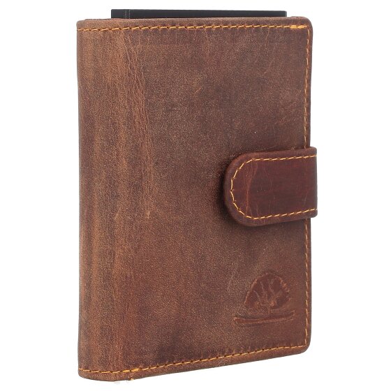 Greenburry Billetera original vintage de cuero RFID 8 cm