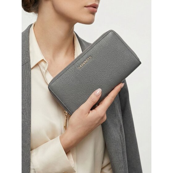 Lazarotti Billetero Bologna Piel XL Doble Cremallera RFID 20 cm