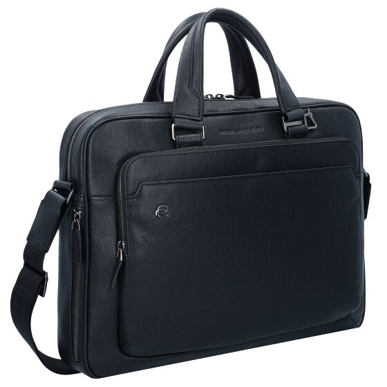 Piquadro Maletín cuadrado negro Piel 40 cm Compartimento para portátil