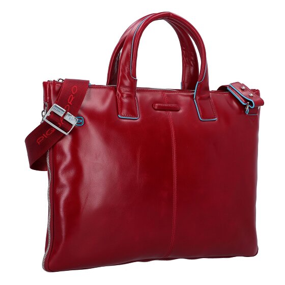 Piquadro Maletín cuadrado azul Piel 42 cm Compartimento para portátil