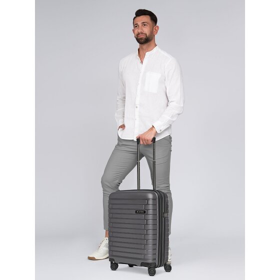 Pactastic Collection 04 THE CABIN + 4 ruedas Trolley de cabina S 55 cm Con fuelle expandible