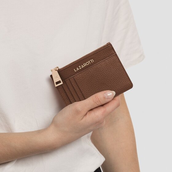 Lazarotti Estuche para llaves de piel Bolonia 11,5 cm con compartimento para etiqueta de aire