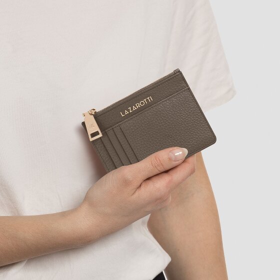 Lazarotti Estuche para llaves de piel Bolonia 11,5 cm con compartimento para etiqueta de aire