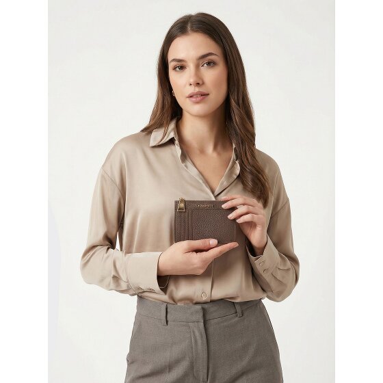 Lazarotti Bolonia Llavero de cuero Tarjetero de cuero de 11,5 cm con compartimento para etiqueta de aire