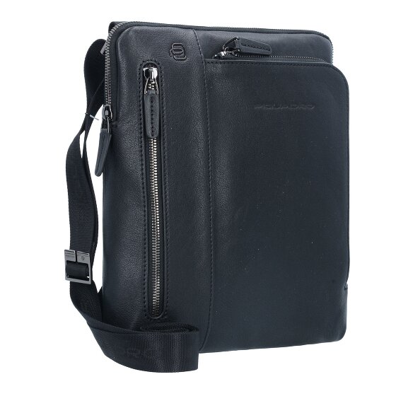 Piquadro Bolso cuadrado negro cuero 23 cm