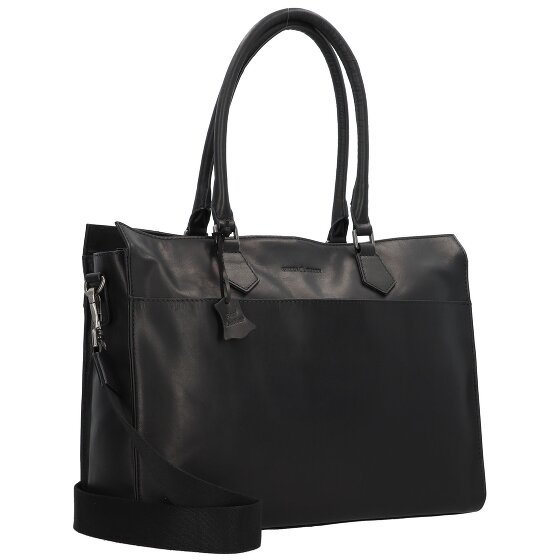 Greenburry Pure Black Bolsa de hombro Piel 40 cm Compartimento para el portátil