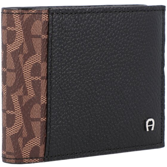 AIGNER Billetera RFID de cuero con logotipo 10 cm
