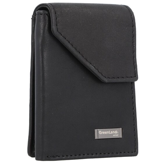Greenland Nature Billetera negra de napa RFID 7 cm