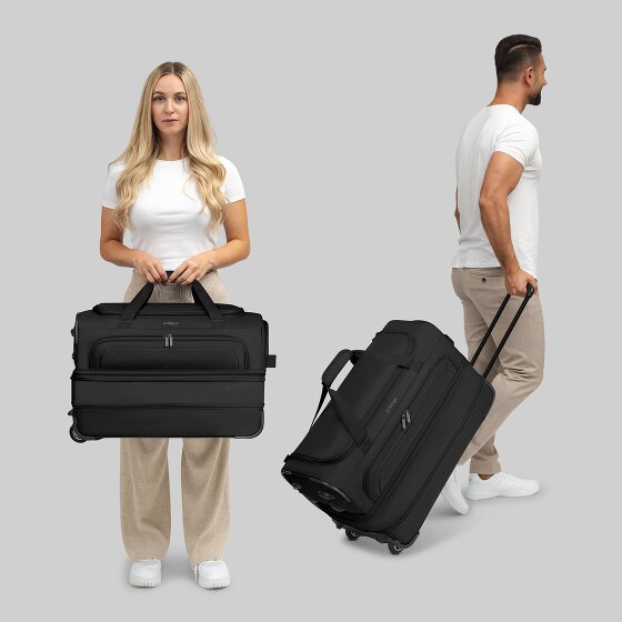 Redolz Duffle Essentials Juego de bolsas de viaje de 2 ruedas M+L con pliegue extensible