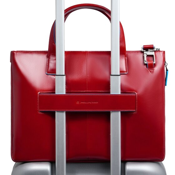 Piquadro Blue Square Bolsa de compras Piel 38 cm Compartimento para el portátil con pliegue de expansión